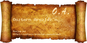 Osztern Arszlán névjegykártya